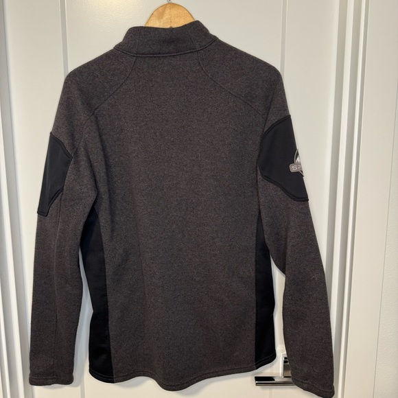 Spyder Sweater Jacket Full Zip Gray Black Medium - Picture 2 of 9